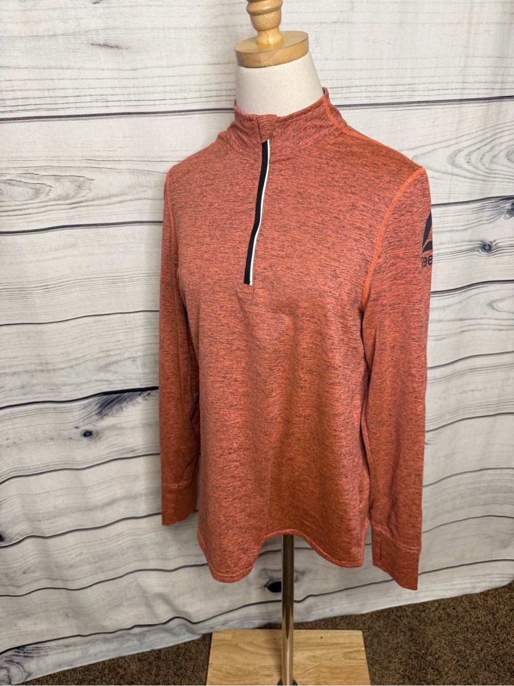Reebok Orange Heather Women's Quarter-Zip Pullover